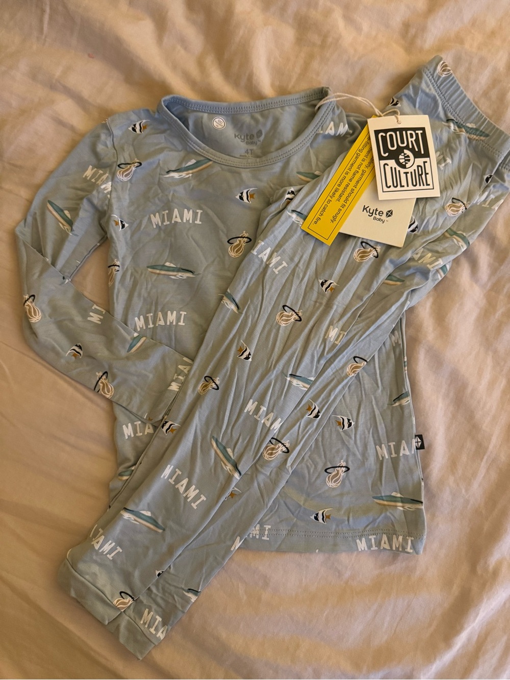 4T Kyte BABY Light Blue 'Miami' Kids Pajama Set